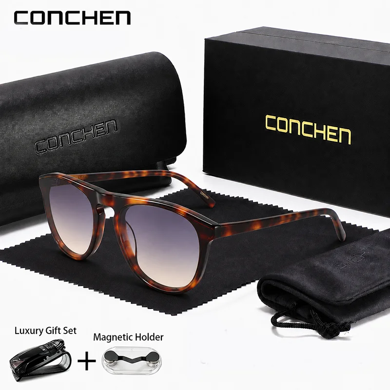 Солнцезащитные очки CONCHEN Fashion, ретро-оправа овальной формы, защита от УФ-излучения UV400, для вождения, рыбалки, походов и активного отдыха на природе