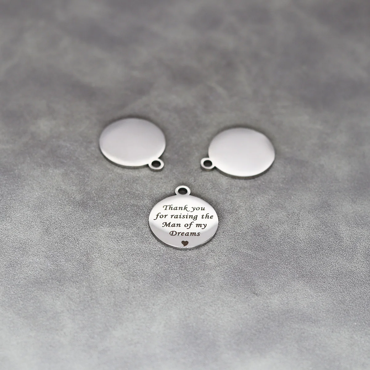 3pcs Laser Engraved Thank You for Raising The Man of My Dreams for Stainless Steel Charm  Jewelry Making Bulk Accessories