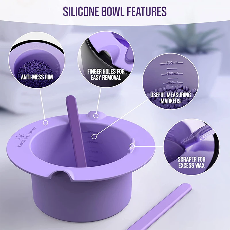 Hair Removal Reusable Waxing Pot Bowl Wax Warmer Thickening Heat-resistant Silicone Bowls Hair Removal Wax Replacement Pot Bowls
