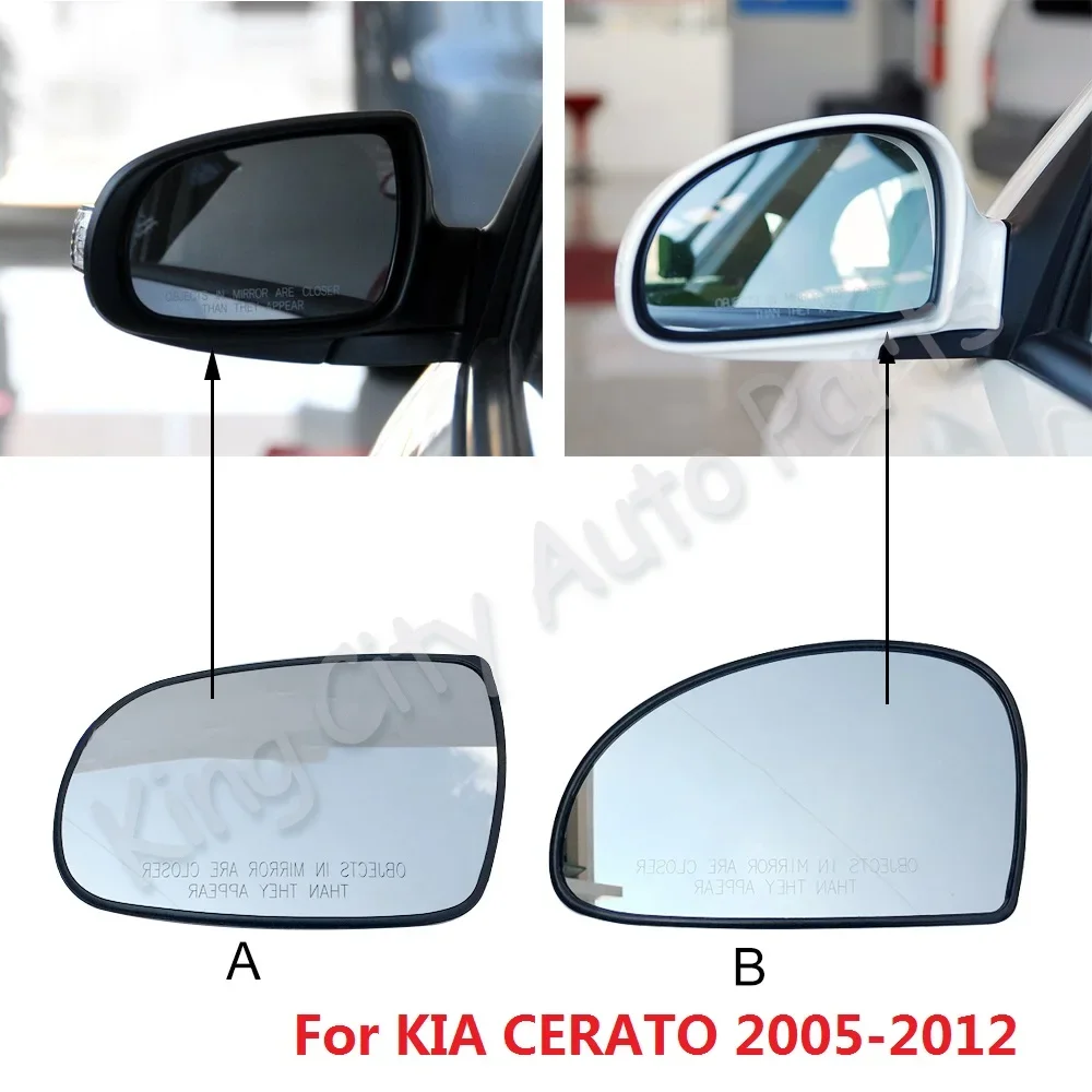 

CAPQX Car Side Clear Rearview Mirror Glass For KIA CERATO 2005-2012 Rear view Mirror white Lens