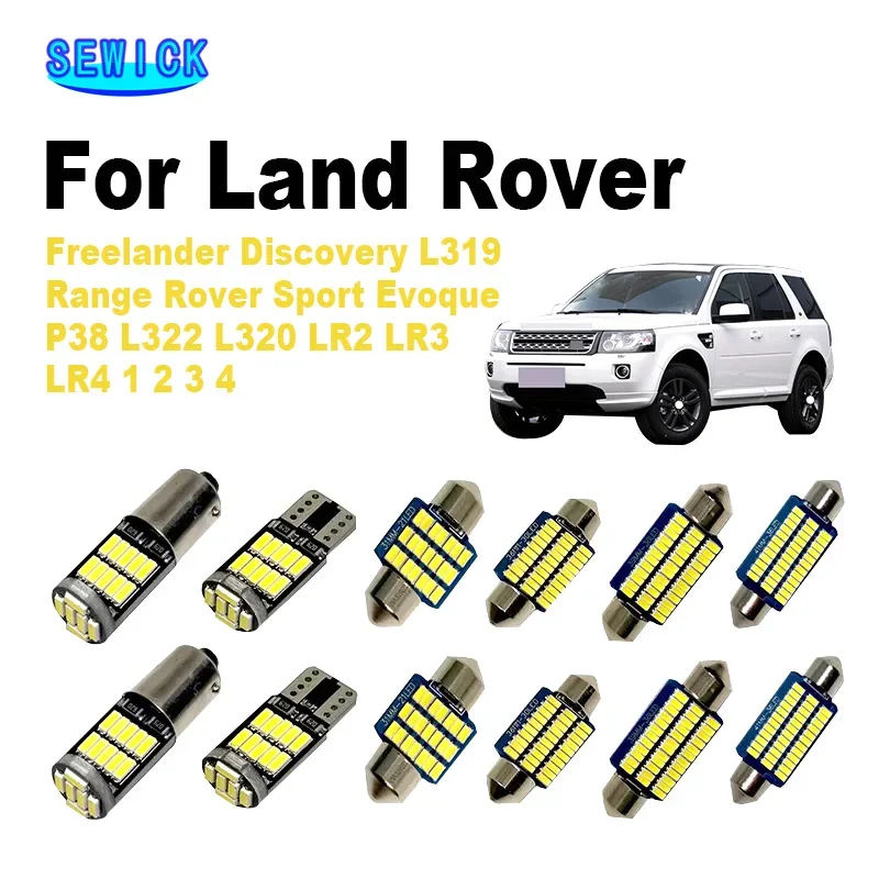 Interior Light Kit For Land Rover Freelander L319 L322 L320 Range Rover Sport Discovery Evoque P38 LR2 LR3 LR4 1 2 3 4 LED Bulbs