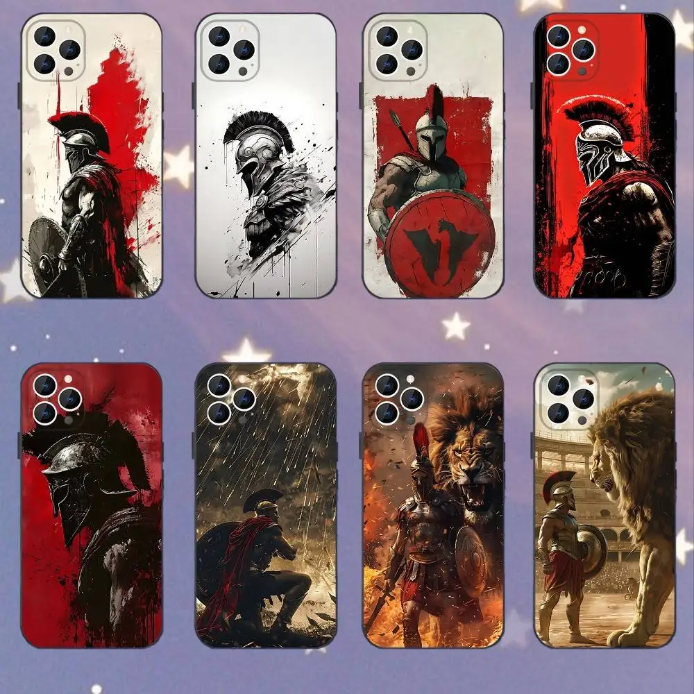 

Cool Spartan Phone Case For iPhone 16,15,14,13,12,11,Mini,Pro,SE,MAX White Matte Shockproof Cover