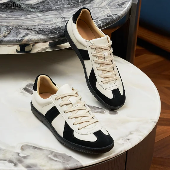 

Повседневные спортивные туфли из натуральной кожи для мужчин, кроссовки для хайкинга из коровьей кожи, мужские прогулочные кроссовки на плоской подошве, унисекс-лоферы