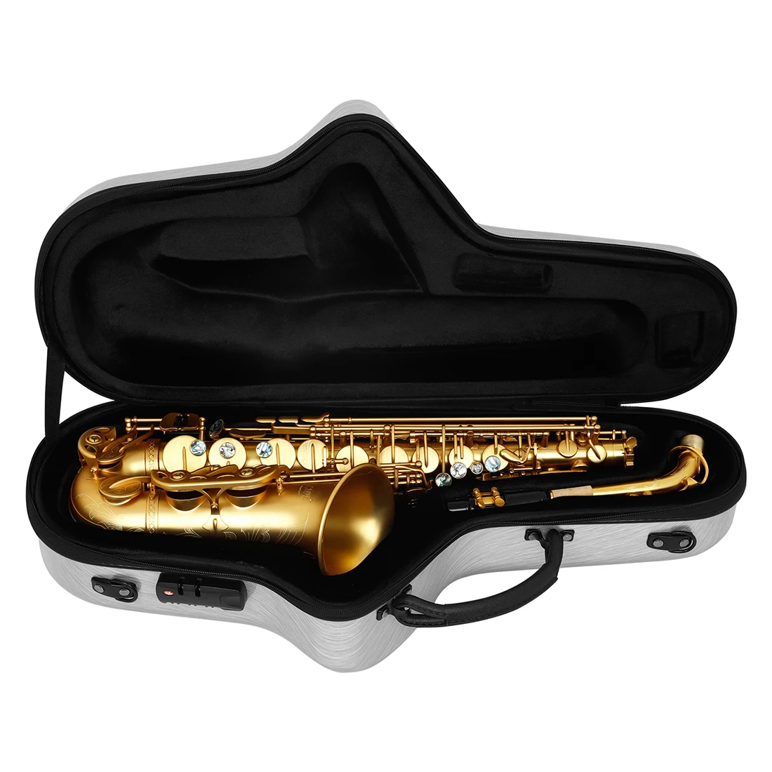 Eb Alto Saxophone Brass Nickel Plated E Flat Sax Professional Woodwind Instruments With Saxfone Case Reeds Parts & Accessories