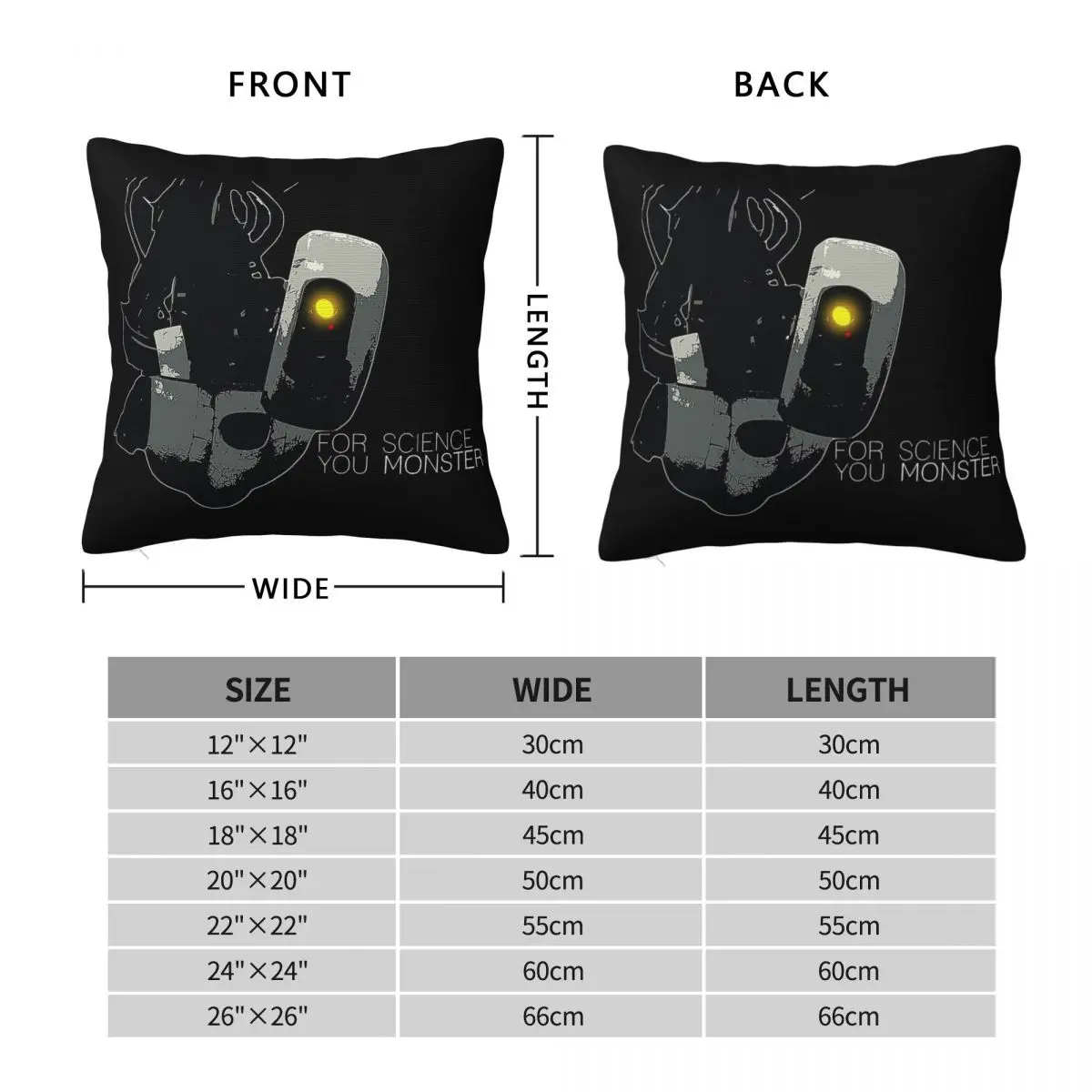 بوابة Glados للعلوم أنت الوحش المخدة البوليستر الكتان المخملية المطبوعة البريدي الزخرفية أريكة مقعد غطاء الوسادة 18" #2
