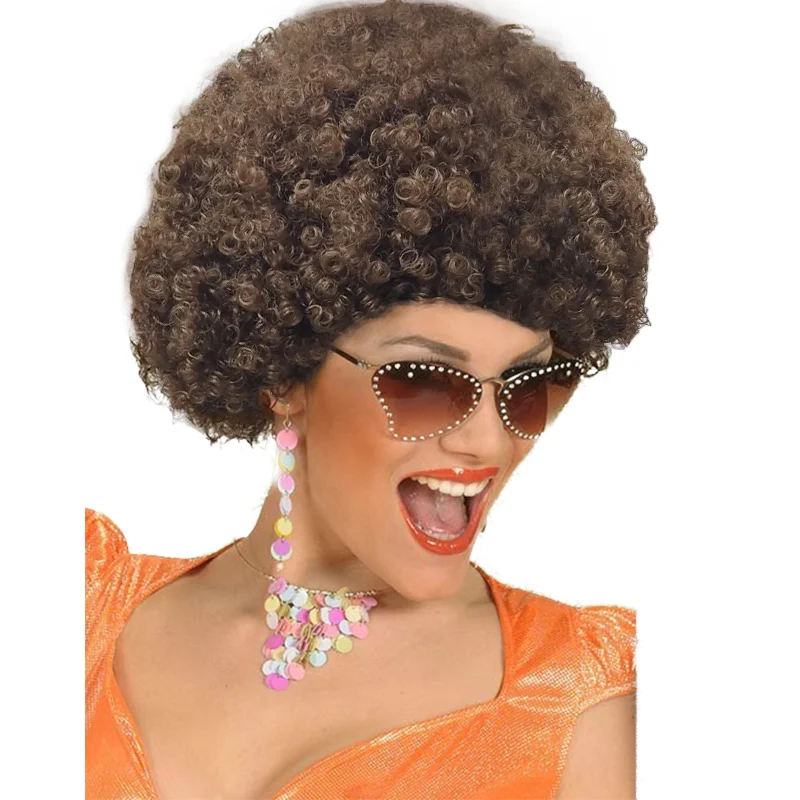Anxin Brand Synthetic Fiber Wigs: Exaggerated, Fluffy, Explosive Curly Hair Styles, with Thick and Curly Hair Strands That Have a Rich Texture, Available in Multiple Colors Such as Pink/Green/Royal Blue; Made from High-Quality Synthetic Fiber Material, Comfortable to Wear and Easy to Manage; a Fashionable Item Suitable for All Ages, Perfect for Party Pranks, Holiday-Themed Looks, and Fun Outfits for Themed Events - view 4