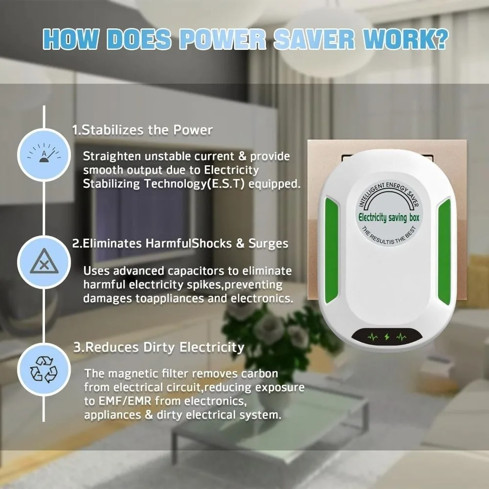 US/EU/UK Adapter Electricity Saving Box Power Save Stable Performance Electric Energy Saver Saver Cost Reducing Smart