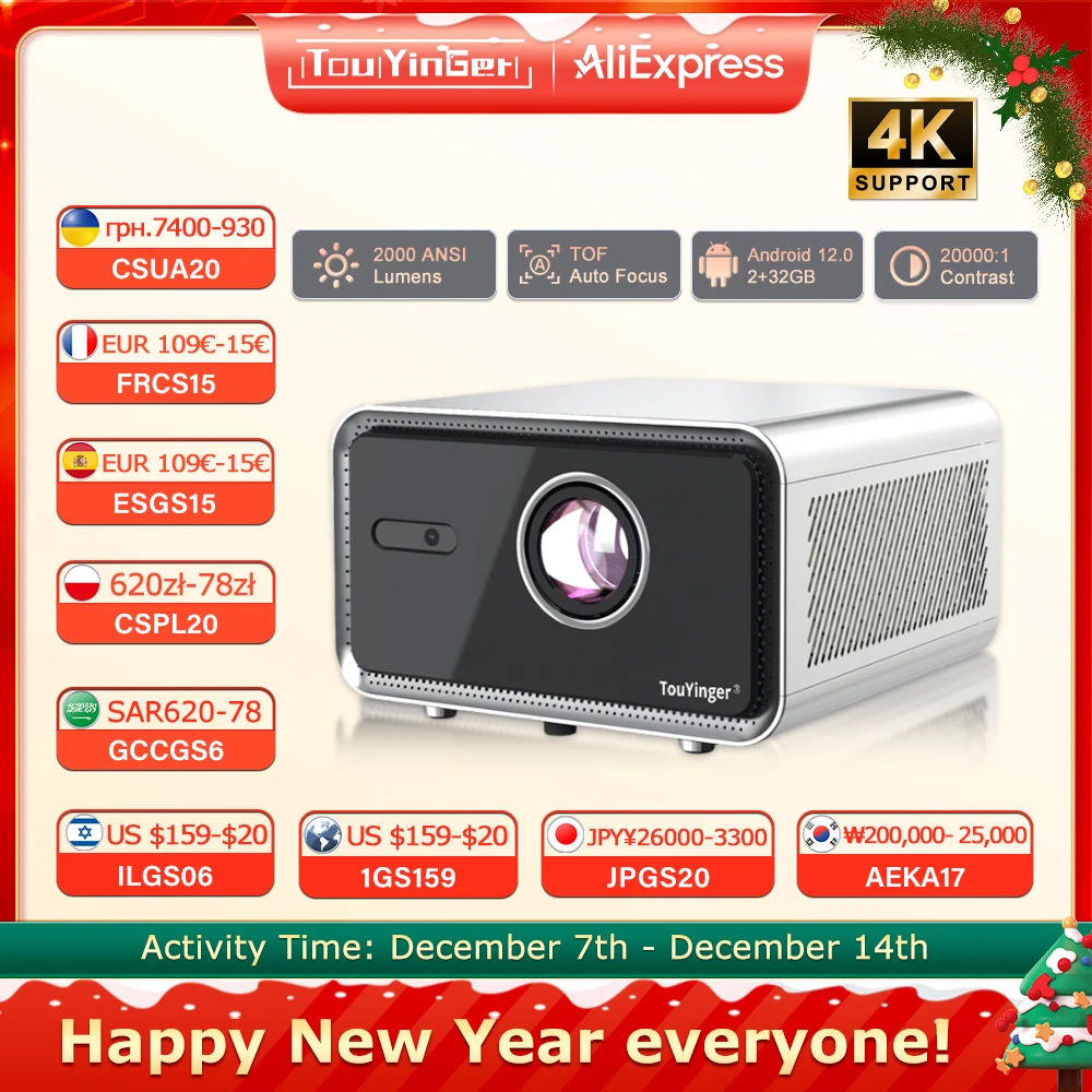 

Touyinger H7 Autofocus Projector Full HD 1080P Outdoor Projector Wi-Fi Portable H6 Pro update version Projector LED Home Theater