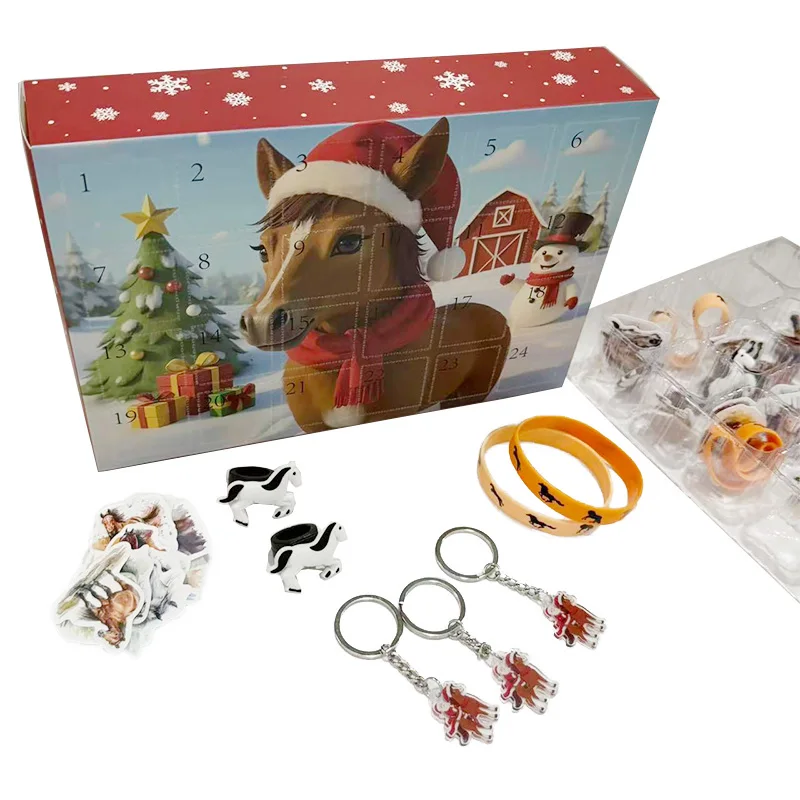 حصان عيد الميلاد - صندوق مجيء أعمى ذو عنوان: اكتشف مفاجأة صغيرة فريدة من نوعها كل يوم كما تثبيت في احتفالات عيد الميلاد