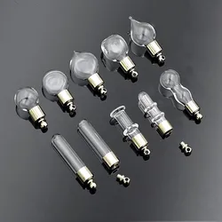 10piece SCREW CAP Glass Vial Pendant Miniature Wishing Bottle Clear Oil Charm Name On Rice Art Mini Glass Bottle Craft Materia