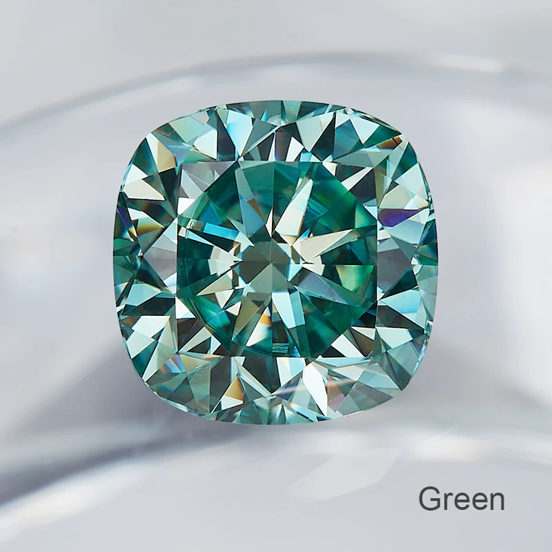 HMJ Moissanite Manufacturer Green MoissaniteColor VVS1 Loose Moissanites Stone 1 Carat Loose stone With Certificate  jewelry