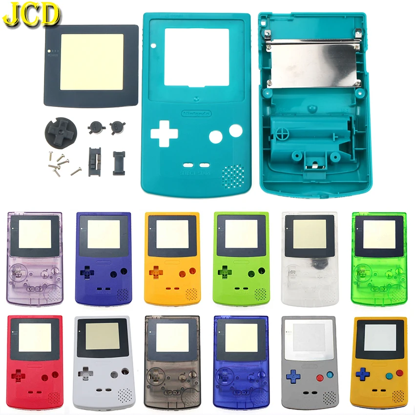 JCD Plastic Game Shell Housing Case Cover For Gameboy Color Game GBC Console Shell With Buttons Kits Screw Sticker Label Part