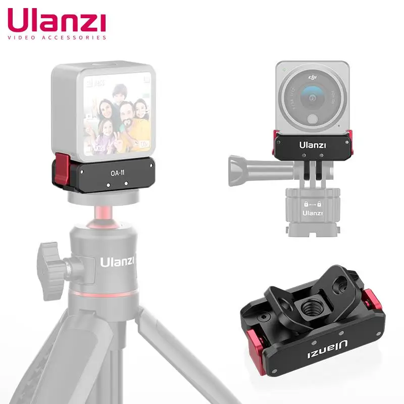 Ulanzi OA-11 OA-12 OA-13 Magnetic Power Supply Base Dual Interface Folding Base Foldable Mount Adapter for DJI Osmo Action 3