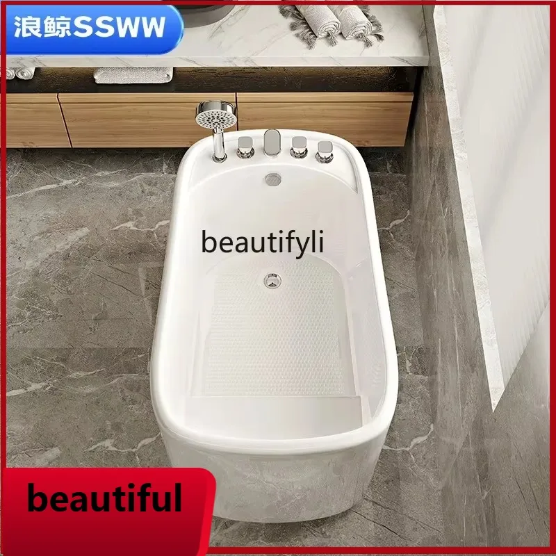 

F156 Bathroom Household Small Apartment Deep Bubble Bathtub Stand-Alone Mini Acrylic Japanese-Style Movable
