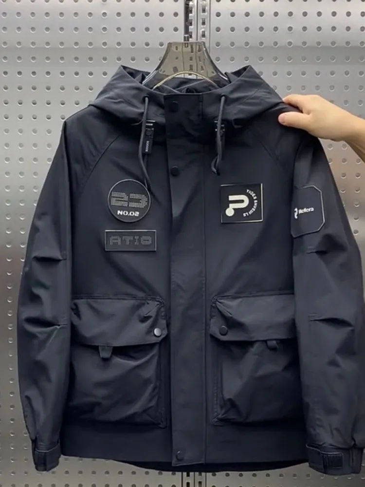 Autumn and Spring Fashion Trend Outdoor Sports Multi-pocket Workwear Jacket Men's Loose Comfortable Plus Size Windproof Co