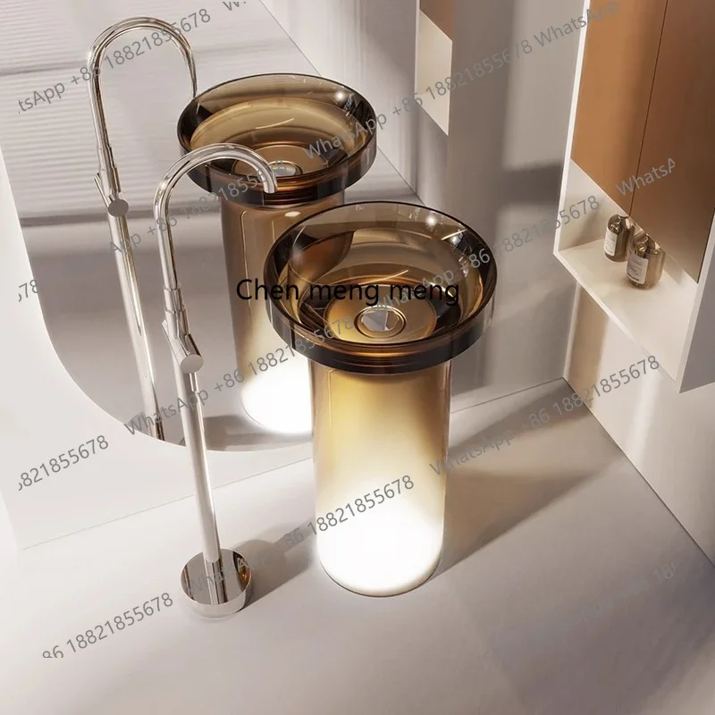 

X column, transparent, basin bathroom, floor-to-ceiling integrated column, wash hands, wash basin