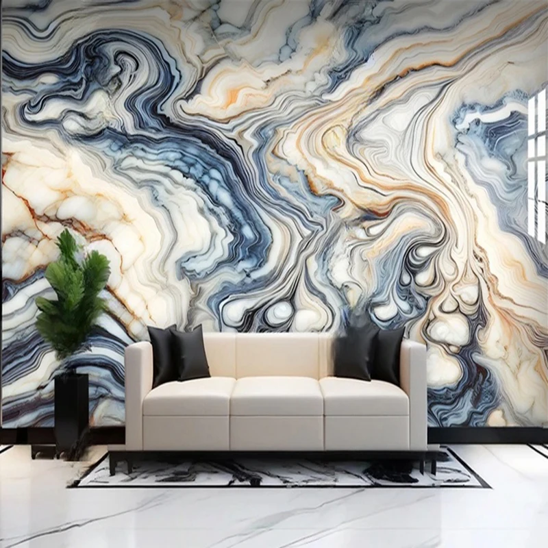 Custom Modern Abstract Marble Wallpaper Murals for Hotel Office Entryway Decor 3D Wall Art with Geometric Patterns Home Interior