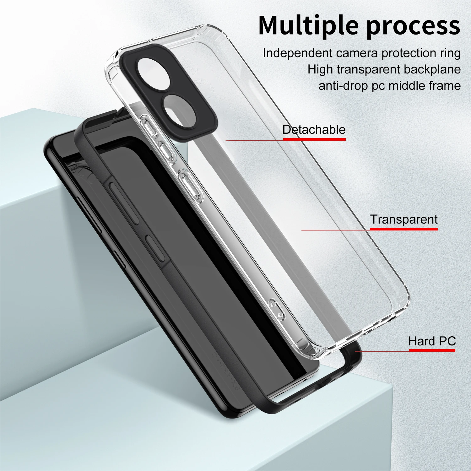 3 IN 1 Frame Clear Case for Motorola Moto G04 G24 Camera Silicone Protection Phone Cover MotorolaG04G24 XT2421-2 XT2423-1 Coque