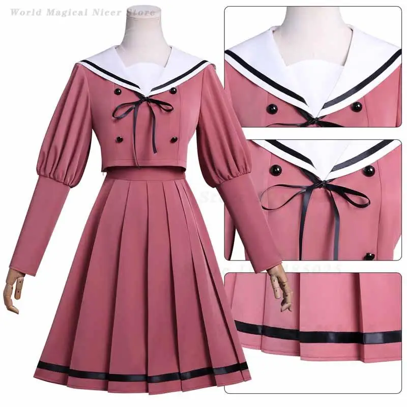 Costume de cosplay Anime Waguri Kaoruko, jupe uniforme JK, uniforme scolaire d'Halloween, taille plus, motif 'La fleur parfumée fleurit avec dignité'