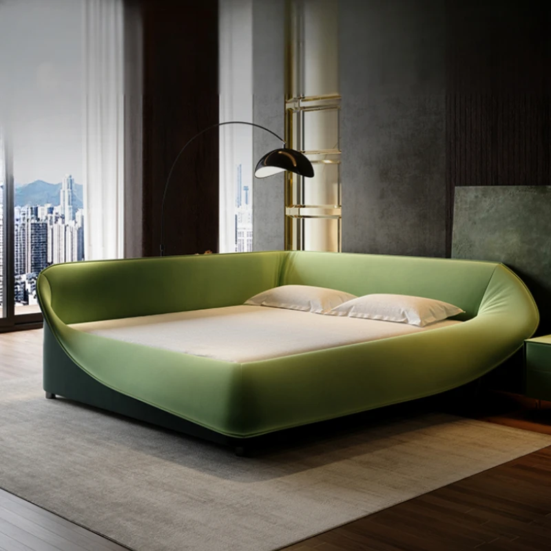 

Queen Green Frame Bed Aesthetic Modern Master King Size Kids Double Bed Frame Modular Frame Letto Matrimoniale Room Furniture