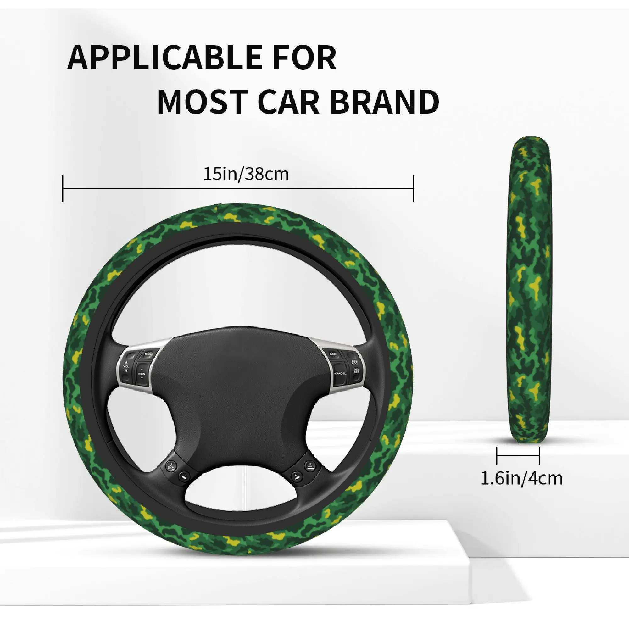 Camo Camouflage Car Steering Wheel Cover 38cm Soft  Steering Wheel Protective Cover Fashion Interior Accessories - view 5