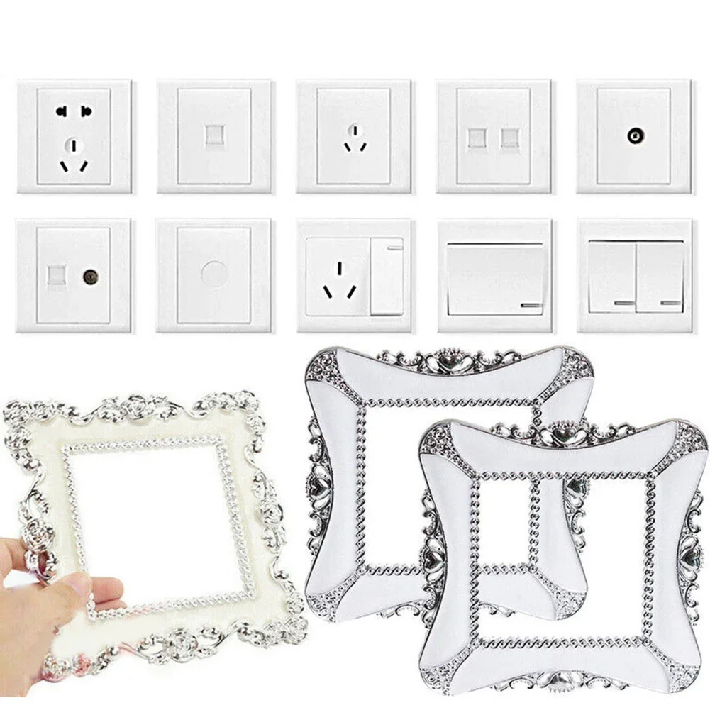Switch Cover Switch Sticker Resin Wall Sticker Socket Finger Plate Socket Sticker Switch Protective Cover Home Decoration Parts
