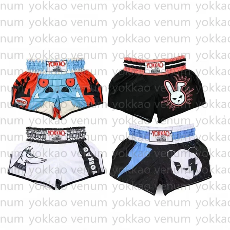 Muay Thai boxing shorts, Muay Thai Sanda clothing martial arts clothing, sports and fitness training, quick drying combat shorts