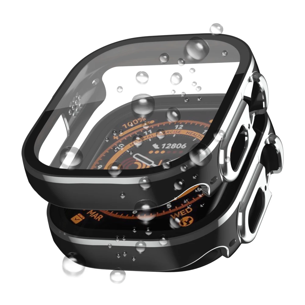 Glass+Shell For Apple Watch Ultra 49mm Smart Watch Bumper+Screensaver Tempered Cover Iwatch Series Accessories Waterproof Case