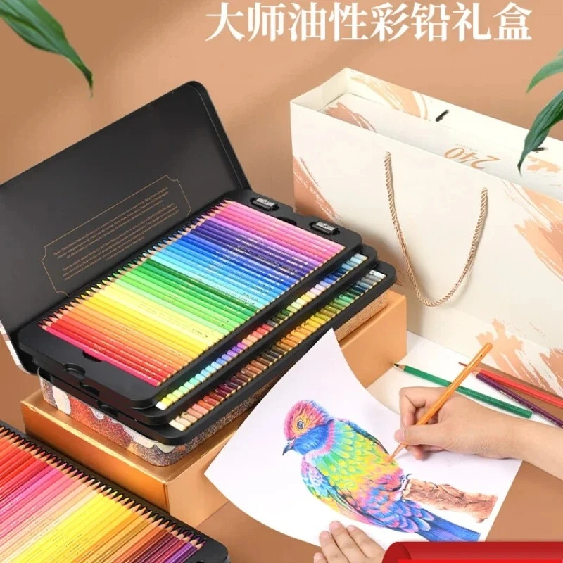 

Master Series 240, цветные карандаши, художественный дизайн, живопись, водорастворимые карандаши на масляной основе, профессиональный нарисованный вручную набор, подарок