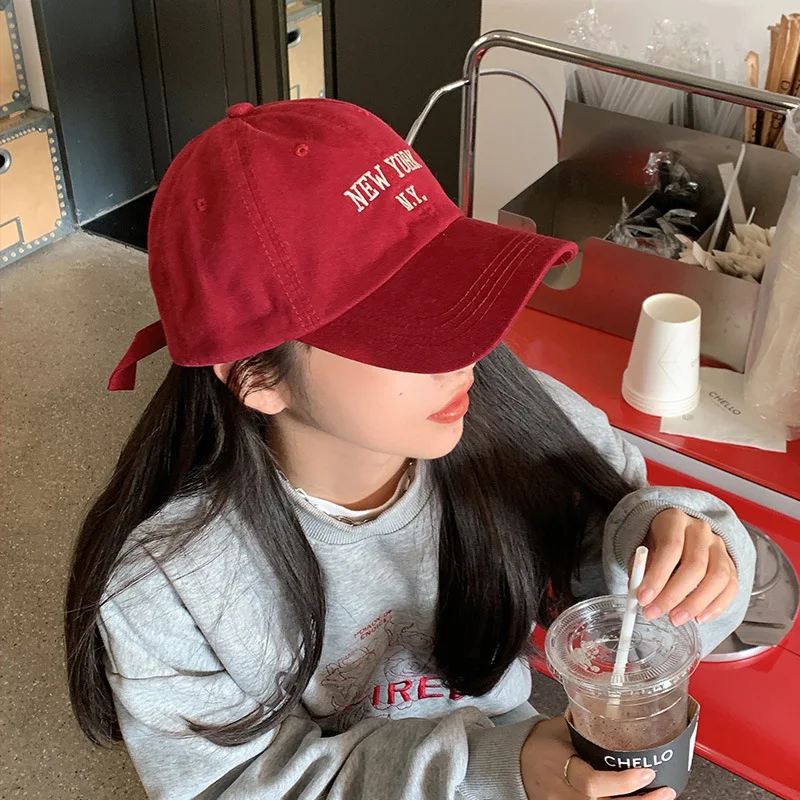 Korean tide brand embroidery soft top baseball cap Internet celebrity street shot show face small cap female spring version