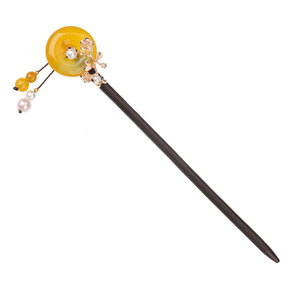 

Simple Hairpin Chinese Decor Agate Stick Woman Retro Ancient Rhinestone Bobby Pins Decorative Accessory Miss