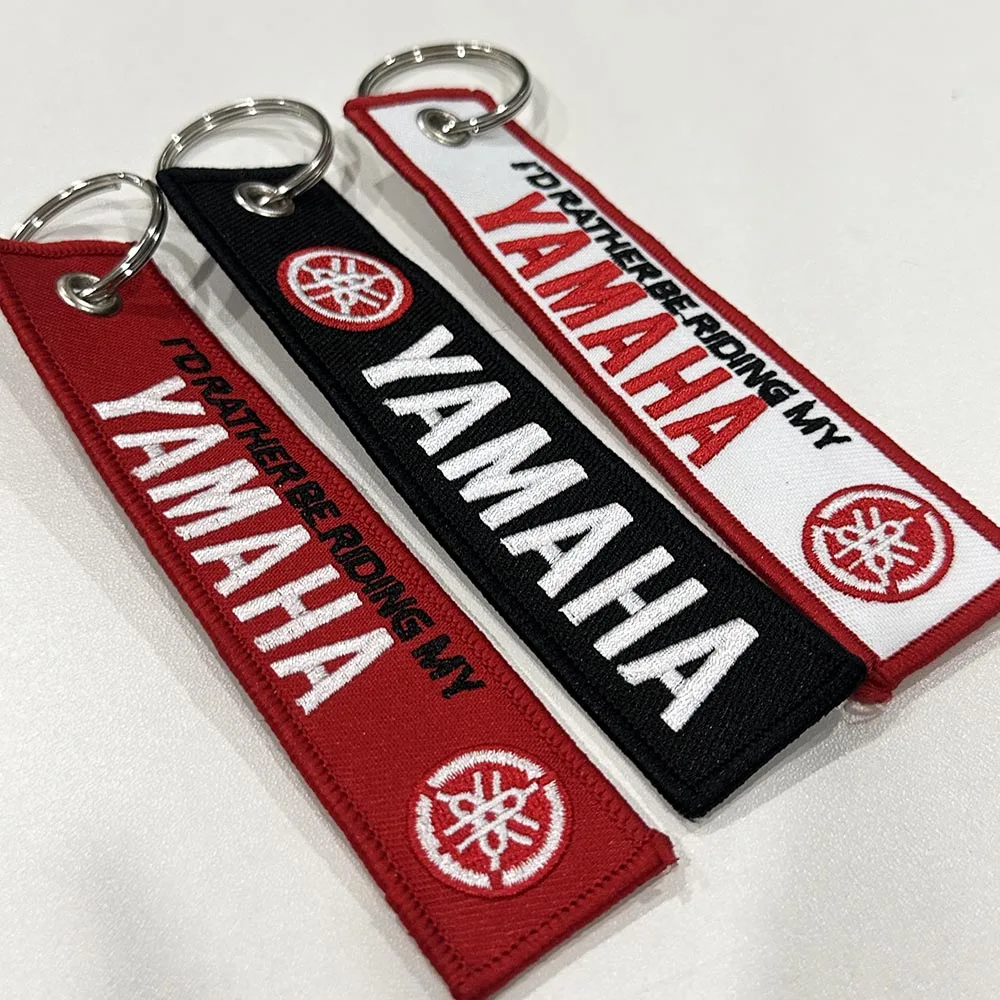 Universal Woven Lanyard Strap Double Sided Embroidery Key Chain for Yamaha Moto Keyring and Phone Decor