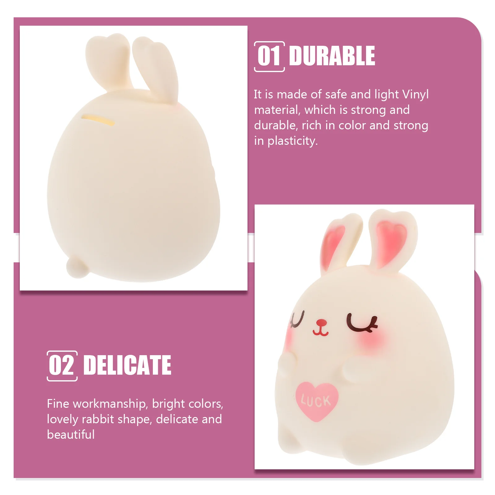 

Rabbit Piggy Bank Bunny Coin Bank For Kids Money Saving Jar Cartoon Rabbit Desktop Ornament Vinyl Bunny Decor Kids Money Storage