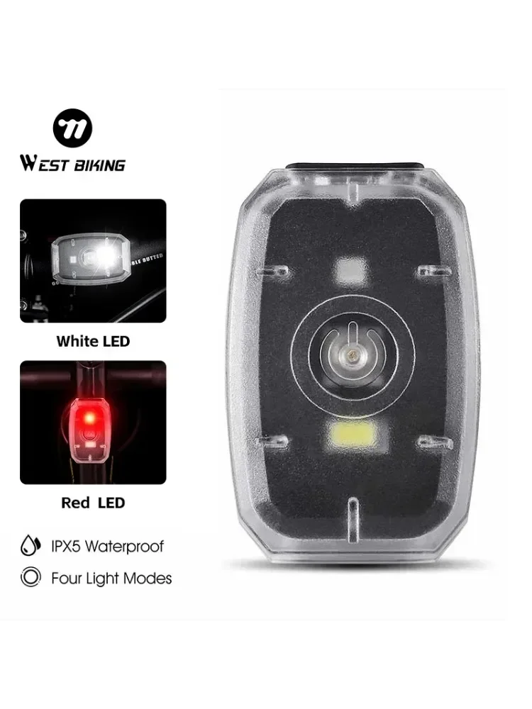 WEST BIKING – feu avant/arrière de vélo, Rechargeable par USB, Mini phare multifonctionnel, feu arrière d'avertissement, étanche IPX5, Flash LED