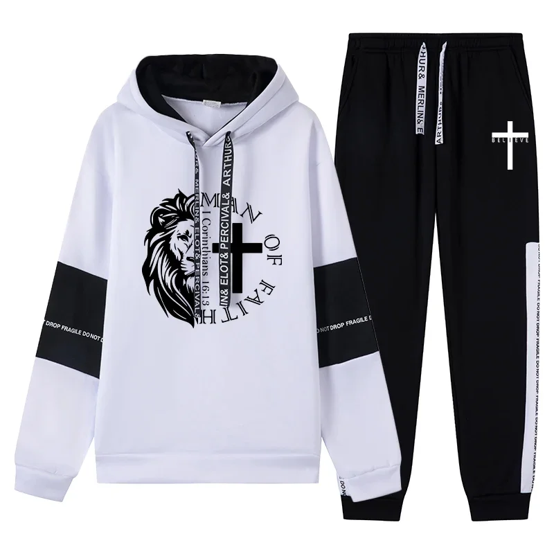 

New Hot Sales Autumn Winter Casual Men's Tracksuit Hooded Outdoor Daily Sports Single Sweatshirts And Sweatpants Comfort Quality