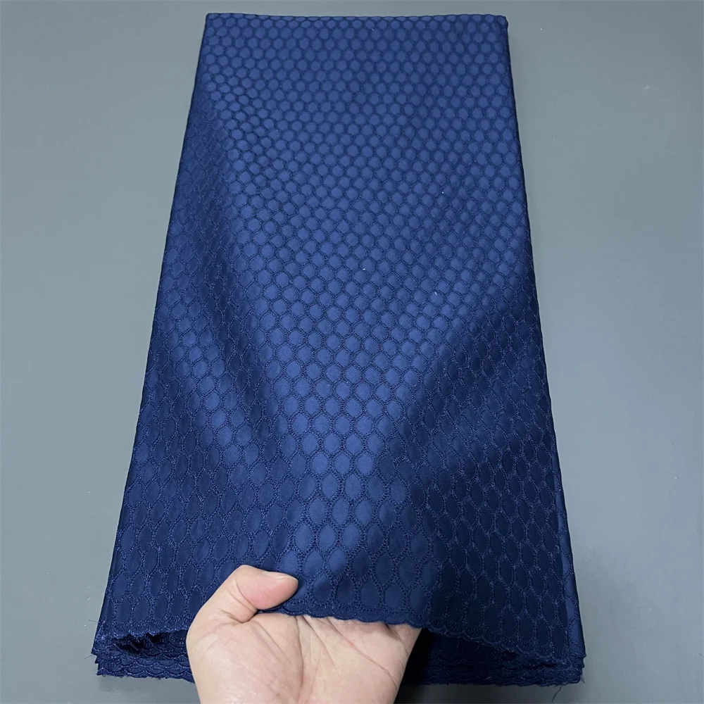 

African Nigerian 2025 for Dress Sewing High Quality Tulle Lace Fabric Damask Cotton Pure Embroidery Wedding Party 5Yard hz1394