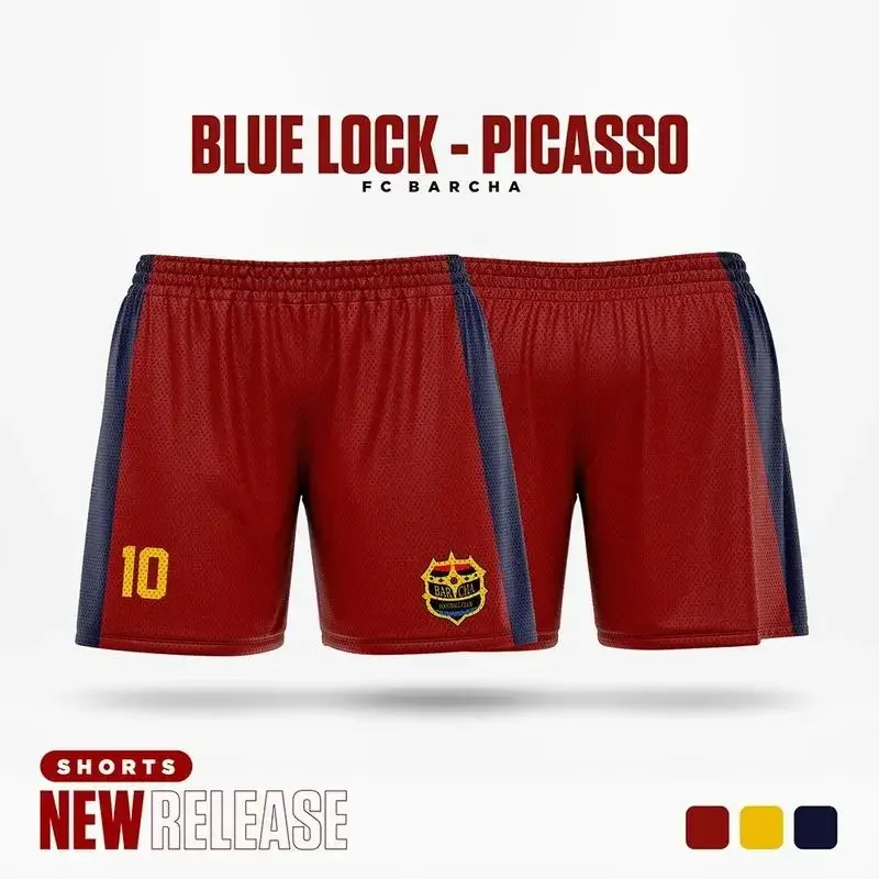 2025 nova tendência da moda azul bloqueio dos desenhos animados anime cosplay impressão shorts esportivos masculinos verão casual solto respirável shorts