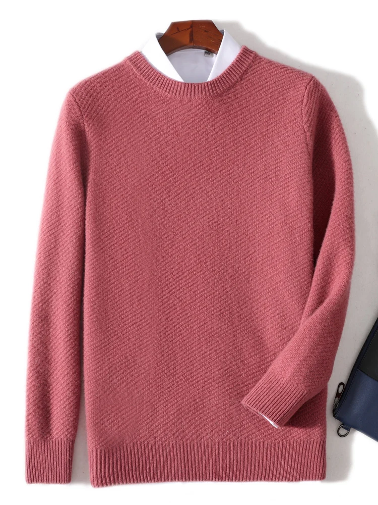 Ali select 100% Merinowolle Pullover für Männer O-Neck Pullover Langarm Basic Smart Freizeit kleidung Soft Comfort Wolle Strick oberteil