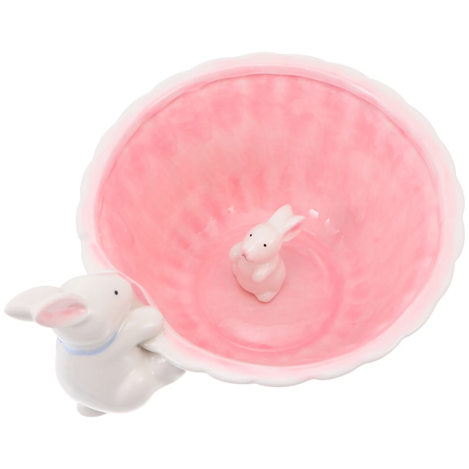 

Прочная керамическая миска в форме кролика, безопасный нескользящий детский держатель для десерта, керамическая миска, держатель для еды, кухонная посуда