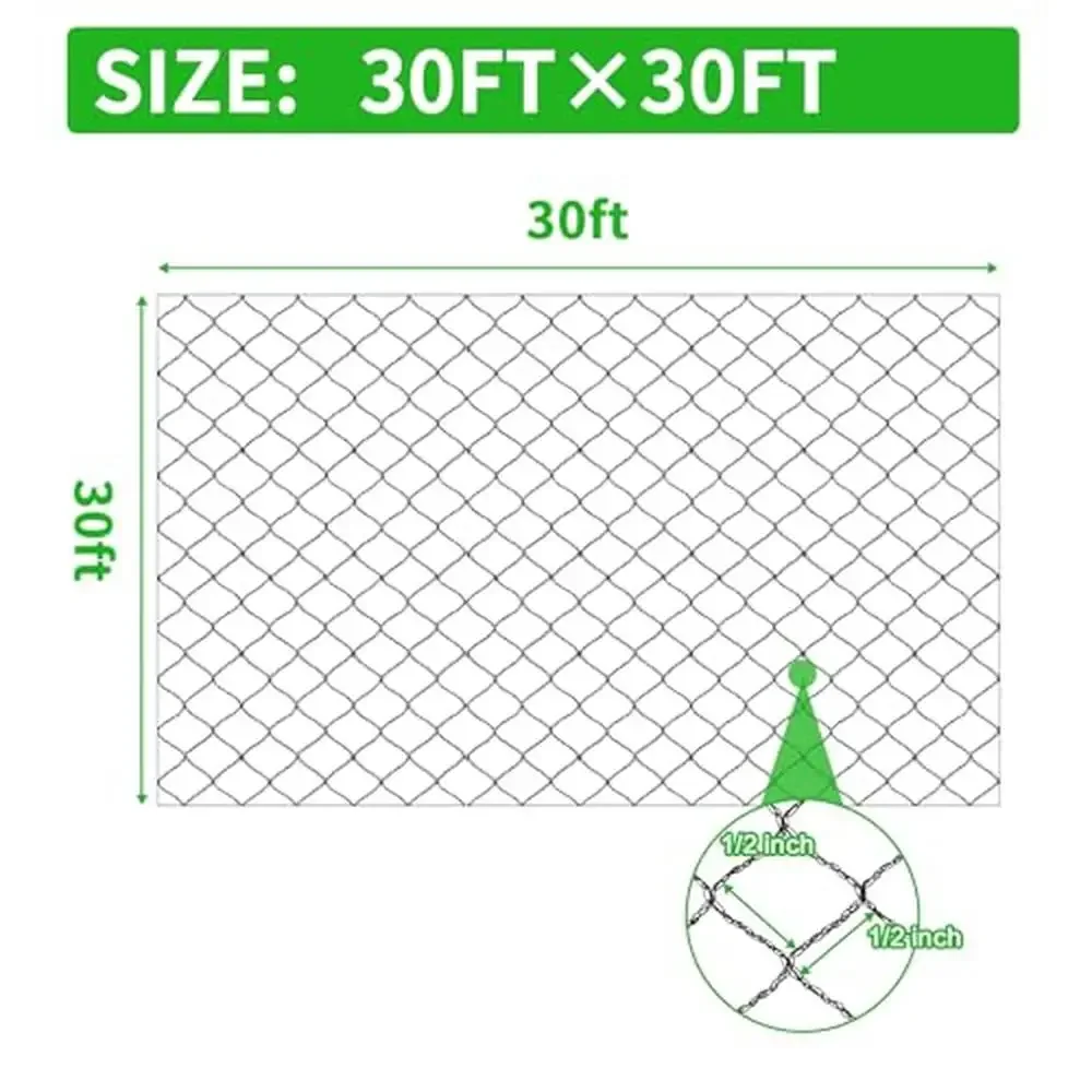 Heavy Duty 100FT Garden Bird Netting Deer Fence Protection Fruit Trees Blueberry Bushes 1/2 Inch Mesh Plants Pond Chicken Coops