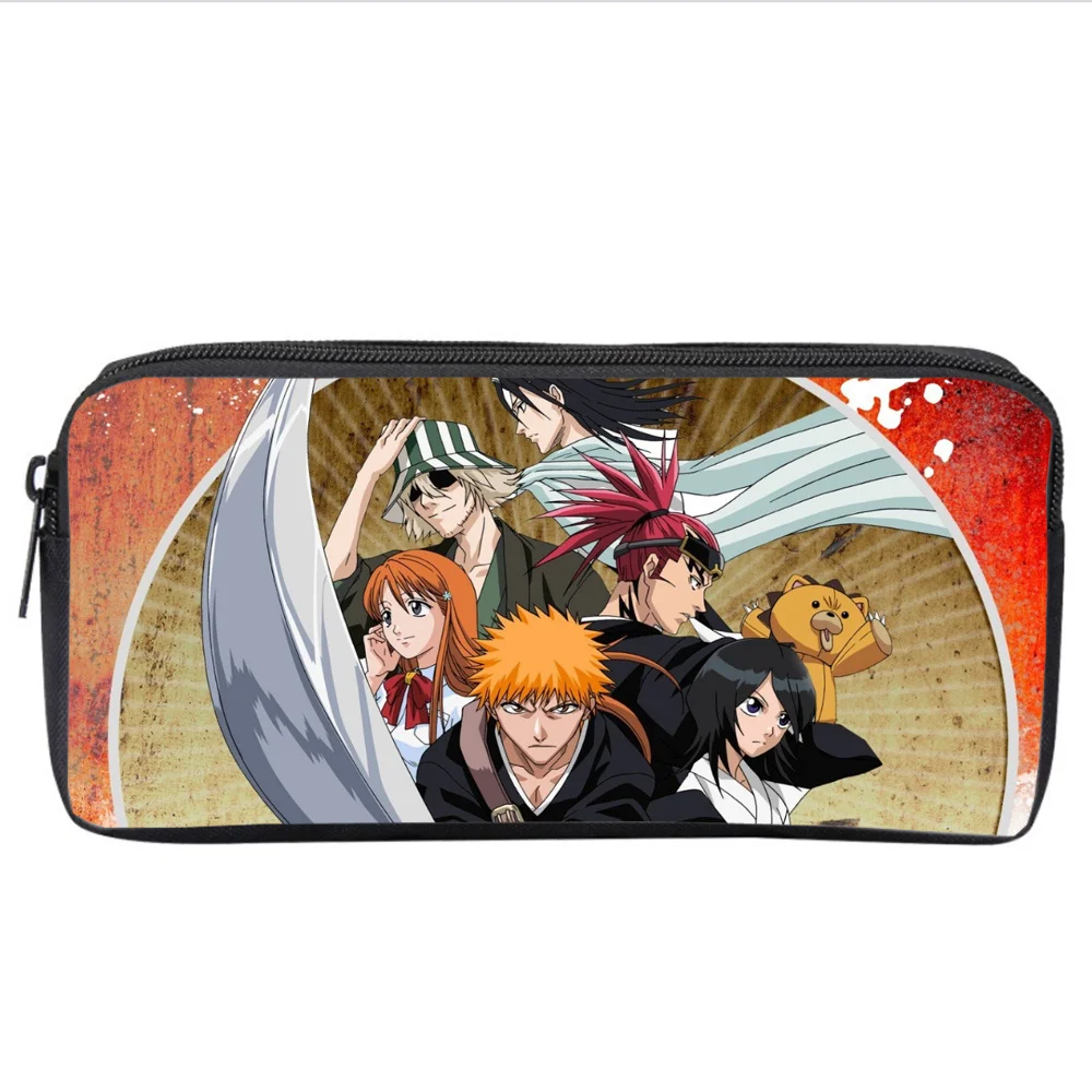 Kobiety kosmetyczka kosmetyczka anime Bleach piórnik chłopcy dziewczęta uczeń piórnik z nadrukiem torba nastolatek Zipper torebka