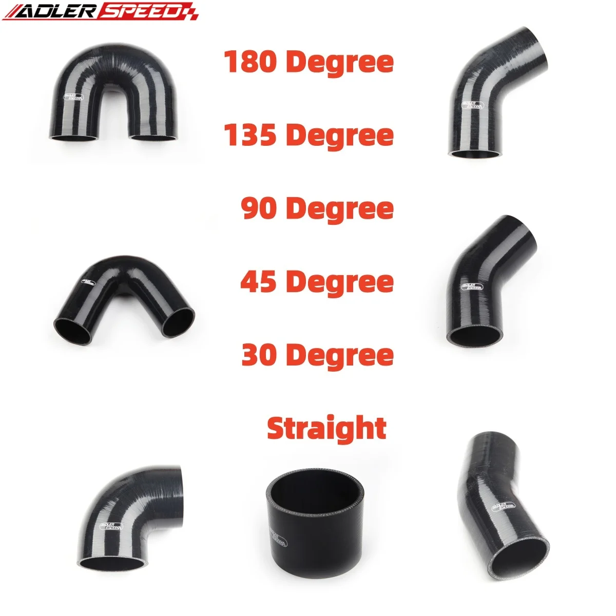 Straight 45°/60°/90°/180°Deg Silicone Hose Elbow Rubber Joiner Bend Tube Hose Connector Intercooler Turbo Air Intake Pipe ID51MM