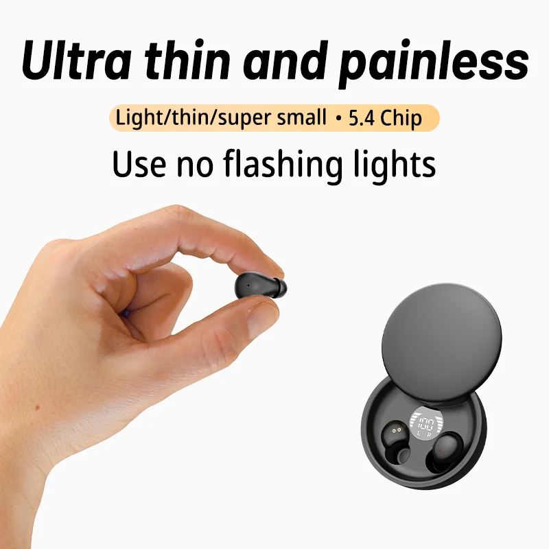 SK26 بلوتوث 5.4 سماعات لاسلكية سماعات أذن صغيرة النوم الرياضة سماعات غير مرئية باس جودة الصوت سماعة غطاء منزلق #6