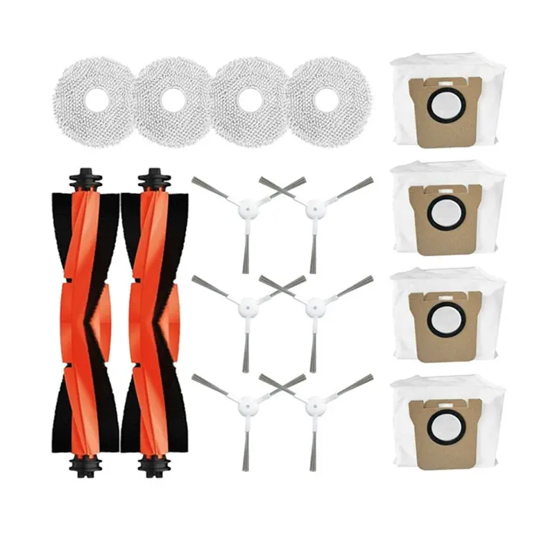 

ABXH For Mijia Omni 2 C102CN, B101CN, B116, X10+ Vacuum Parts Main Side Brush Mop Cloth Dust Bag Accessories