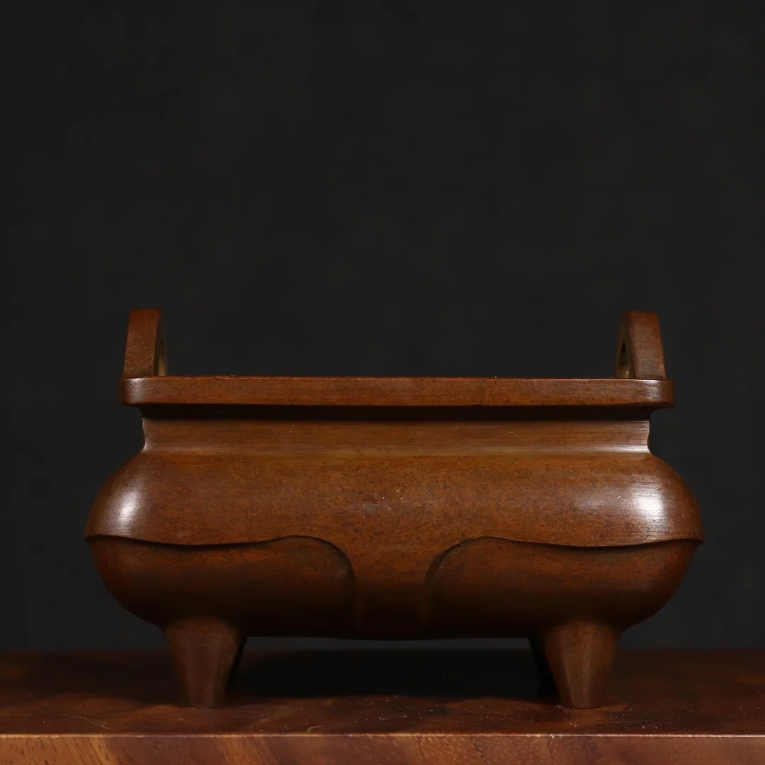 Elegant Double-Eared Copper Incense Burner - Perfect for Home Décor, Gifting for Business Openings, and Spiritual Offerings