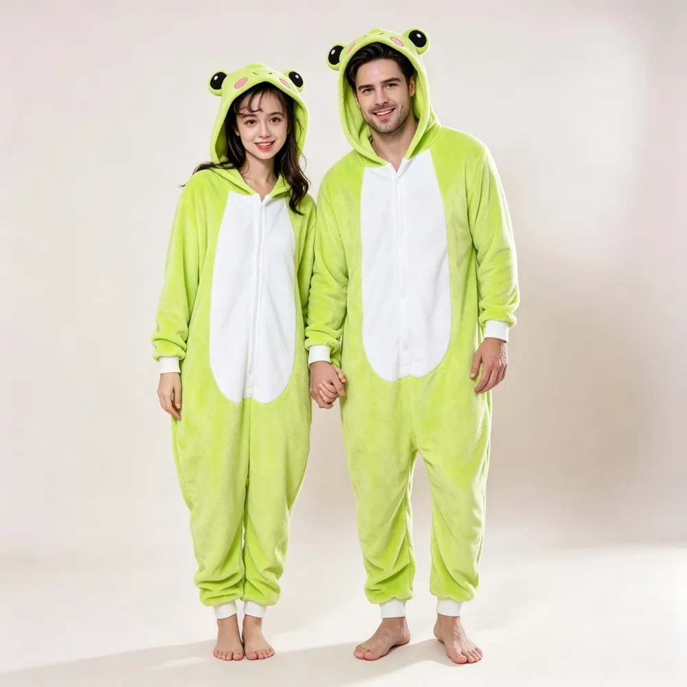 Pijamas de animales de dibujos animados para adultos, pijamas de Halloween y Navidad para hombres y mujeres, disfraces de cosplay, pijamas de hombre para invierno, monos cálidos y suaves.