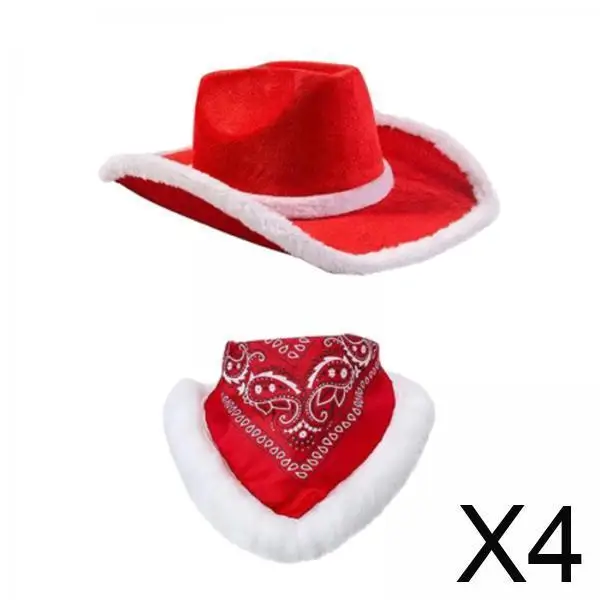 

Fashion Christmas Cowboy Hat Creative Costume Hat and Scarf Durable Party Supply for Themed Holiday