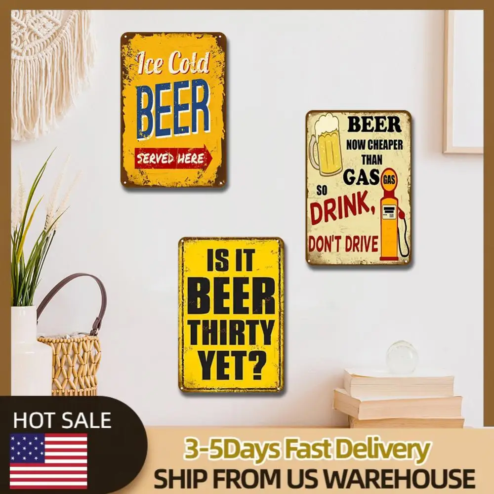

3шт винтажный пивной металлический жестяной знак 2D металлический настенный художественный постер домашний декор 30x40см