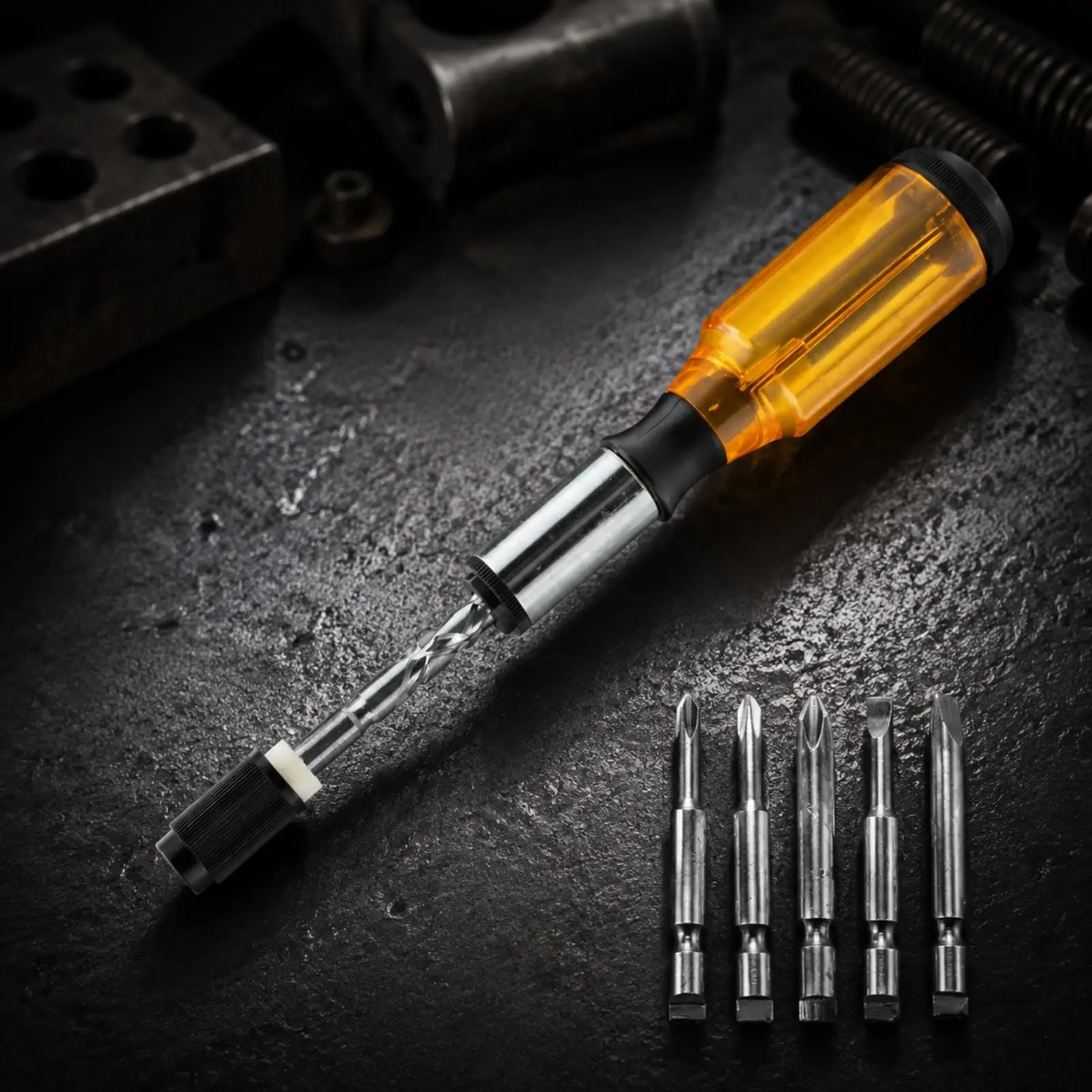 Ratcheting Press Screwdriver Push Pull Drive Chrome Steel Shaft for Everyday Workshop and Home Use