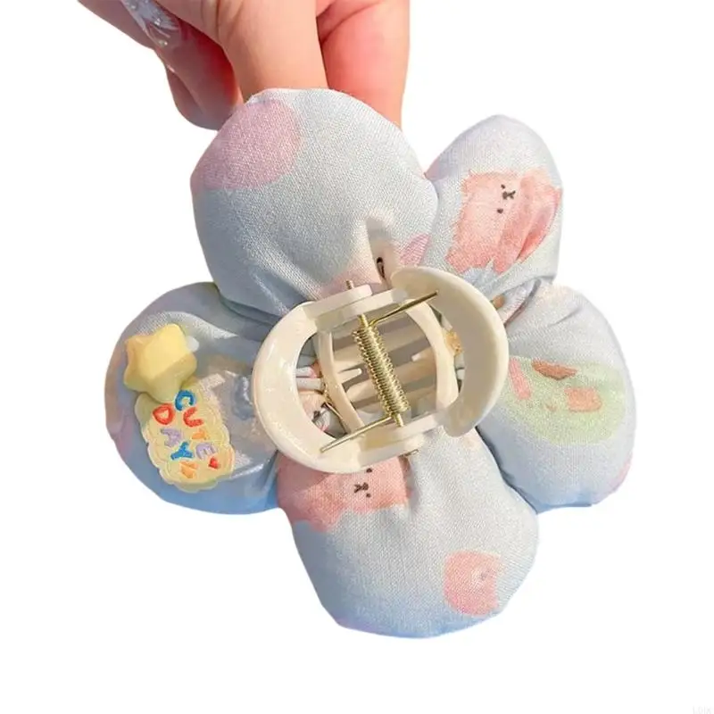 الحلو نمط نفخة زهرة مشبك شعر مشبك قوي عقد الشعر المشبك للنساء فتاة تصفيف الشعر اكسسوارات ذيل حصان حامل Y166 #5